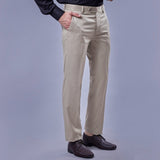 Botanica Premium Cream Formal Trouser – Imported Peach Finish Fabric | Smart Fit | French Fly | Classic Tailoring