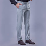 Botanica Premium L Grey Formal Trouser – Imported Peach Finish Fabric | Smart Fit | French Fly | Classic Tailoring