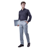Botanica Premium L Grey Formal Trouser – Imported Peach Finish Fabric | Smart Fit | French Fly | Classic Tailoring