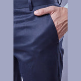 Botanica Premium Navy Formal Trouser – Imported Peach Finish Fabric | Smart Fit | French Fly | Classic Tailoring