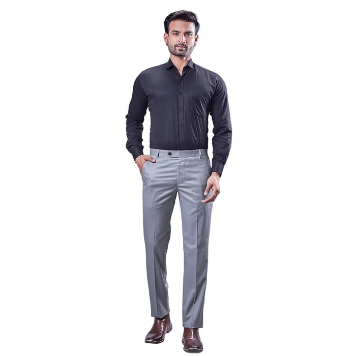 Botanica Men's Smart Fit Formal Trousers - LIGHT GREY
