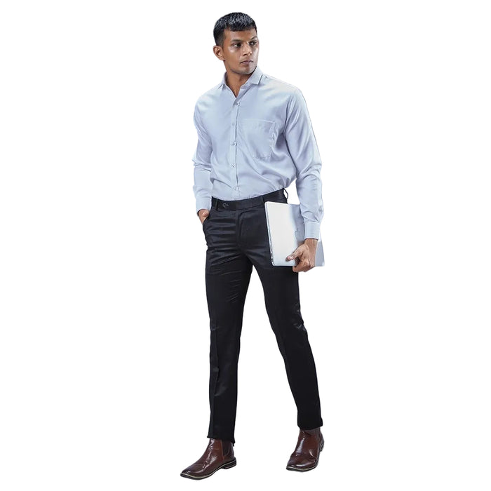 Botanica Smart Fit Formal Satin Trousers - BLACK