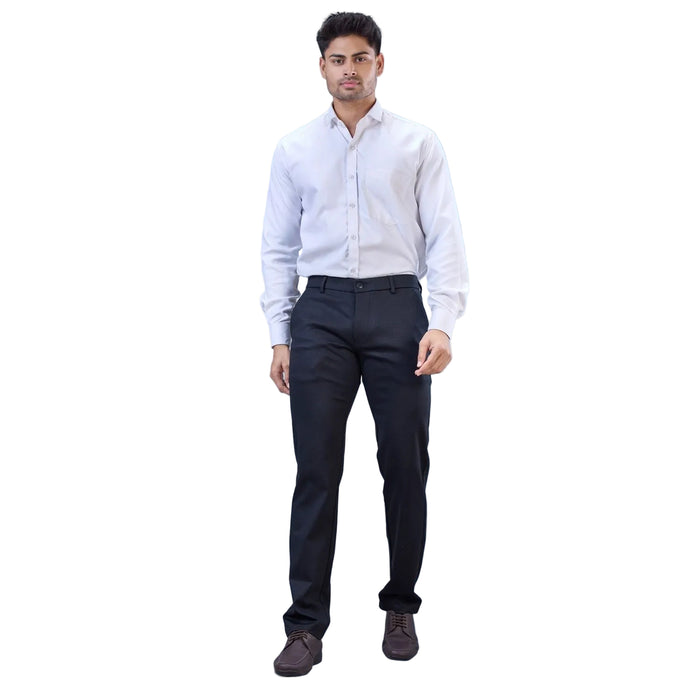 Botanica 4-Way Power Stretch Printed Fabric with Expandable Waist Trouser - BLACK