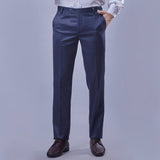 Botanica Premium Navy Formal Trouser – Imported Peach Finish Fabric | Smart Fit | French Fly | Classic Tailoring