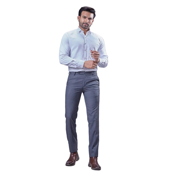 Botanica Men's Formal Self-Checks Trousers - DARK GREY